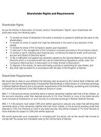 Shareholder Requirements & Rights